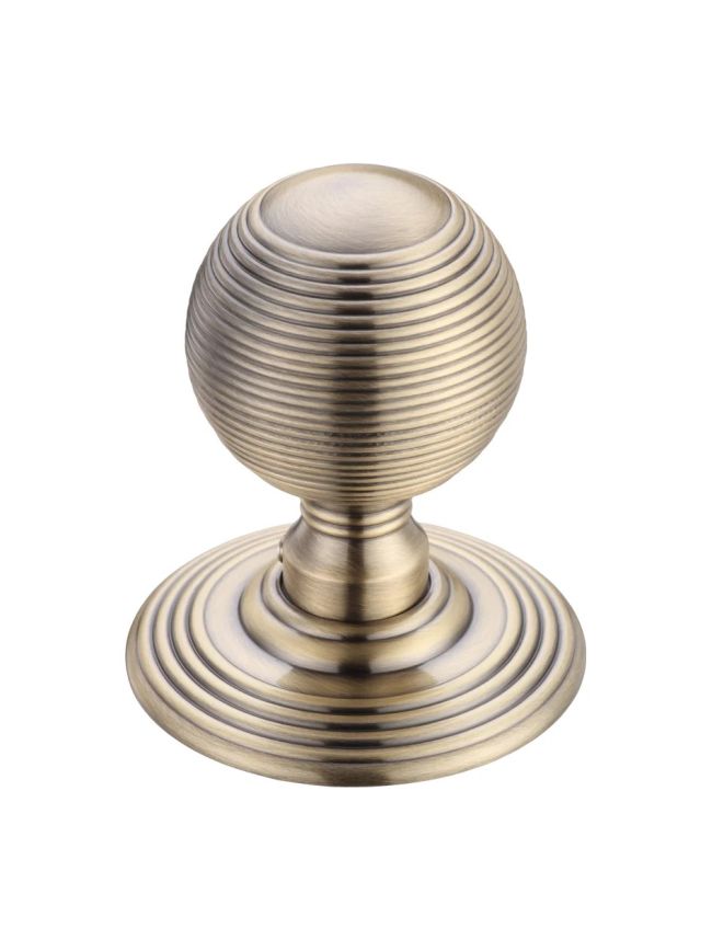Zoo Hardware Ringed Mortice Knob on Round Rose - Concealed Fix - Solid - Bronze
