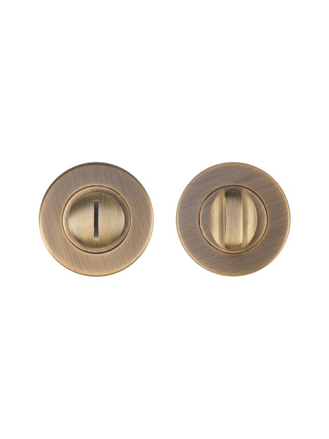 Zoo Hardware Thumb Turn and Release complete with escutcheons & 5mm Spindle - Grade 201 - Antique Brass