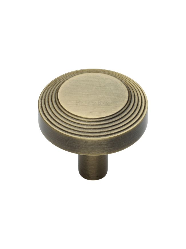 Heritage Brass Cabinet Knob Ridge Design 32mm Antique Brass finishUK Registered Design Number 6194410