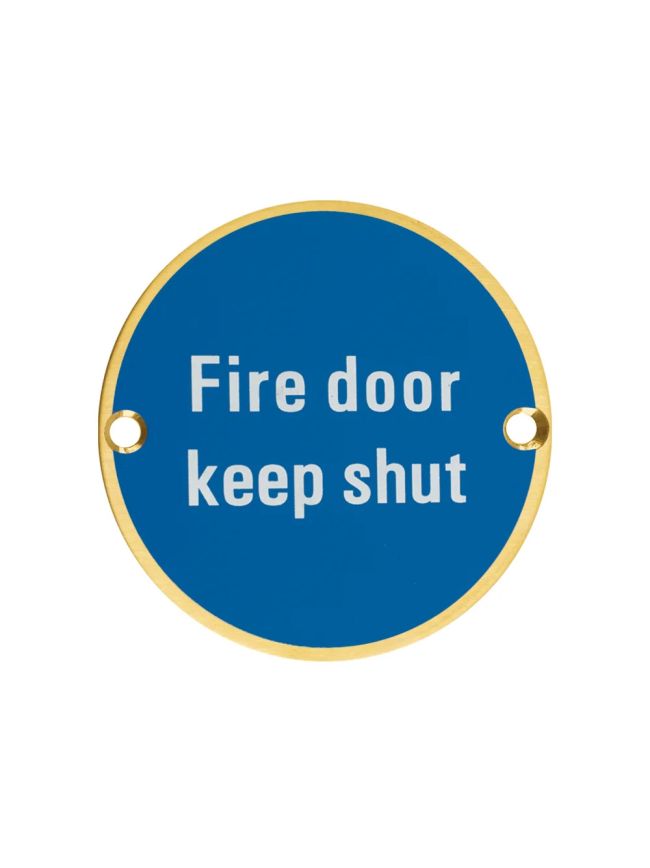 Zoo Hardware Fire Door Keep Shut - 76mm dia - PVD Satin Brass
