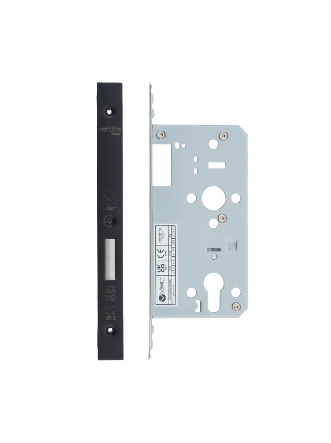 Zoo Hardware 2 Piece - DIN euro deadlock - backset 55mm - Black