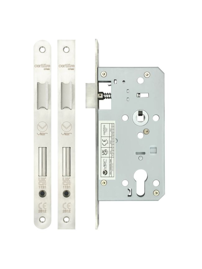 Zoo Hardware Din euro sashlock - 72mm c/c - backset 55mm - Satin Stainless