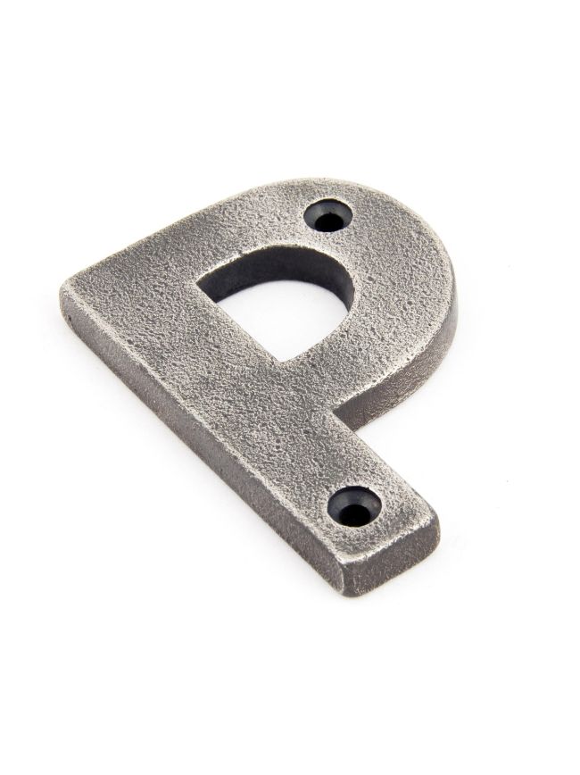 Antique Pewter Letter P