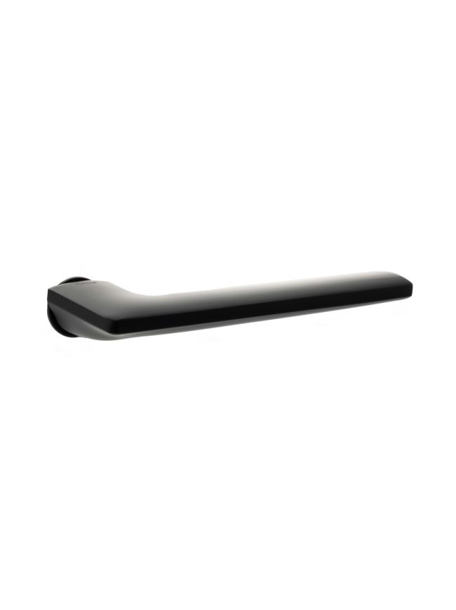 Forme Boston Lever Door Handle on Concealed Round Rose - Matt Black (Pair)