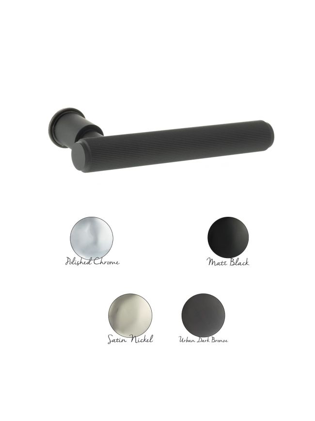 Millhouse Brass Stephenson Lever Door Handle on Concealed Round Rose - Satin Nickel (Pair)