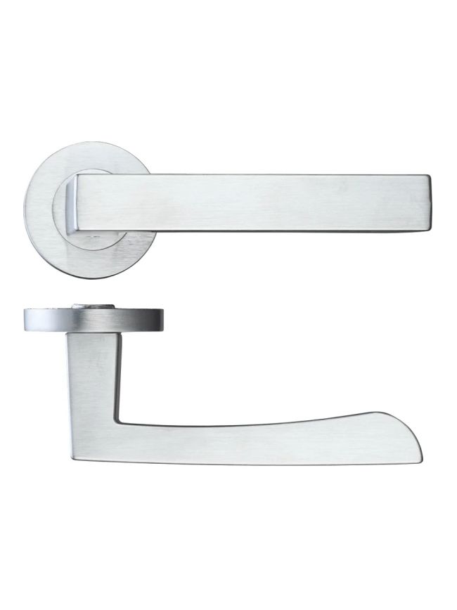 Zoo Hardware Mensa lever on round rose - Satin Chrome