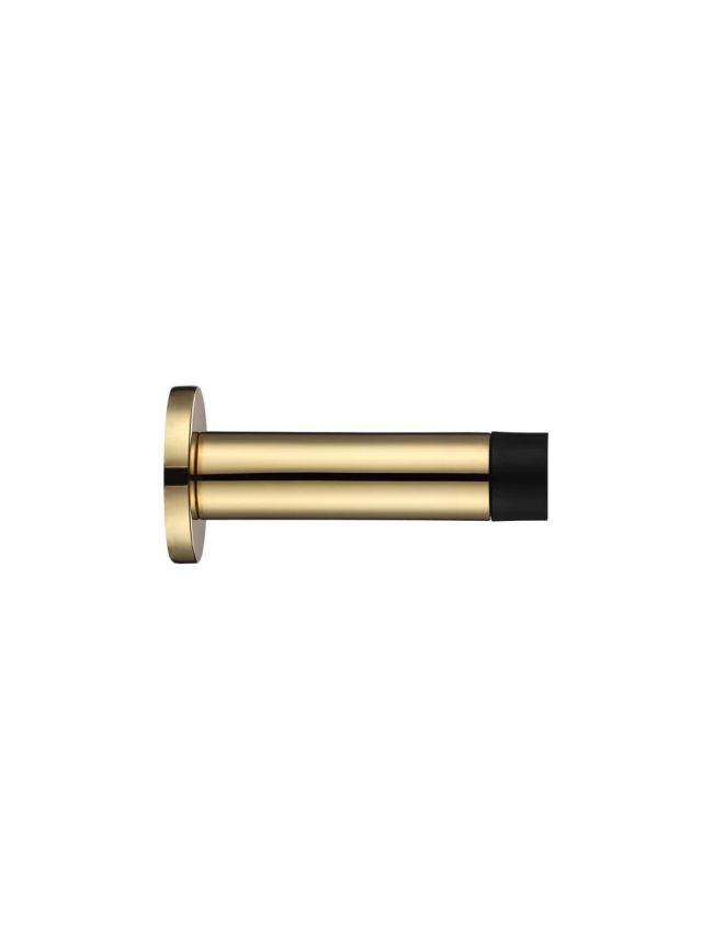 Zoo Hardware Door Stop - Cylinder c/w Rose 70mm - Polished Brass