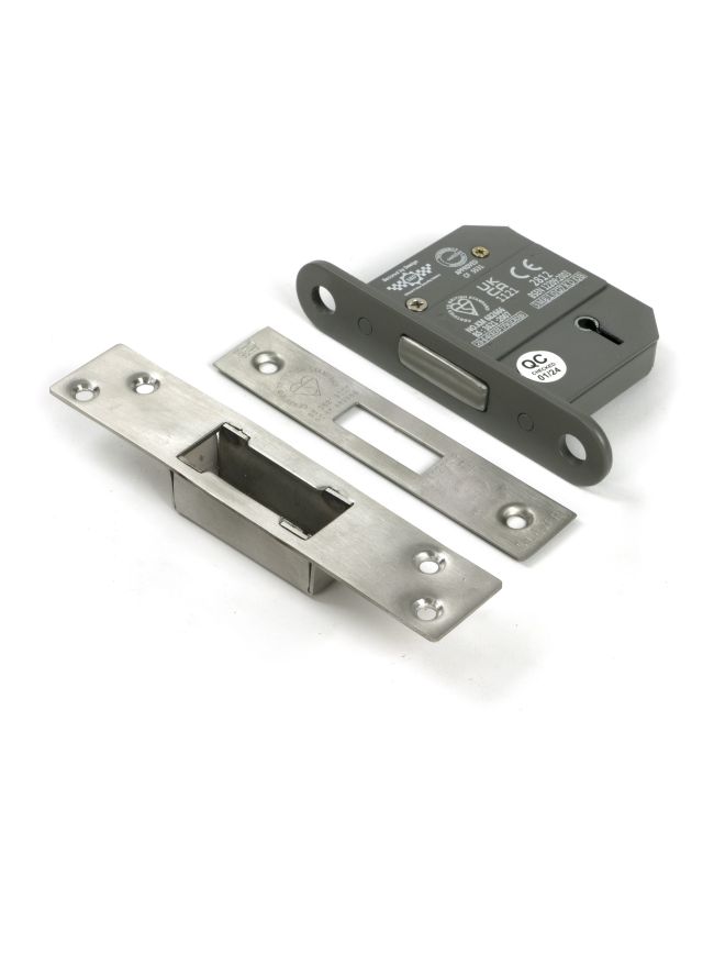 Satin SS 2½" 5 Lever BS Dead Lock