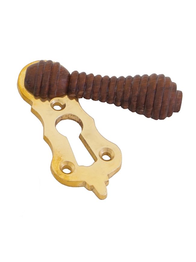 Rosewood & Polished Brass Beehive Escutcheon