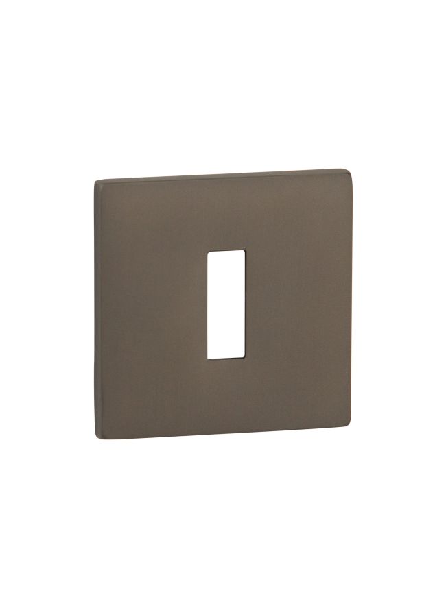 Tupai Rapido 5S Line Key Escutcheons on 5mm Slimline Square Rose - Titanium (Pair)