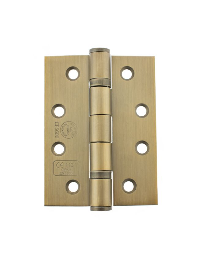 Atlantic Ball Bearing Hinges Grade 13 Fire Rated 4" x 3" x 3mm - Satin Brass (Pair)