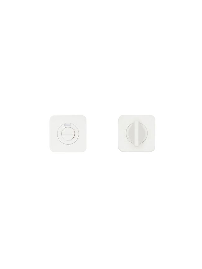 Zoo Hardware Turn & Indicator Release - Square Rose - Powder Coated White