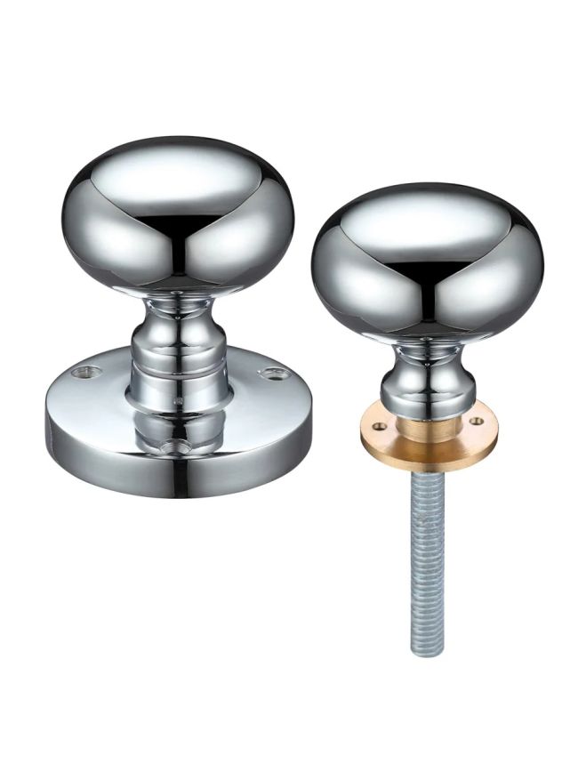 Zoo Hardware Zoo Mushroom Rim Knob 61.5mm Rose dia. 52mm dia knob - Chrome