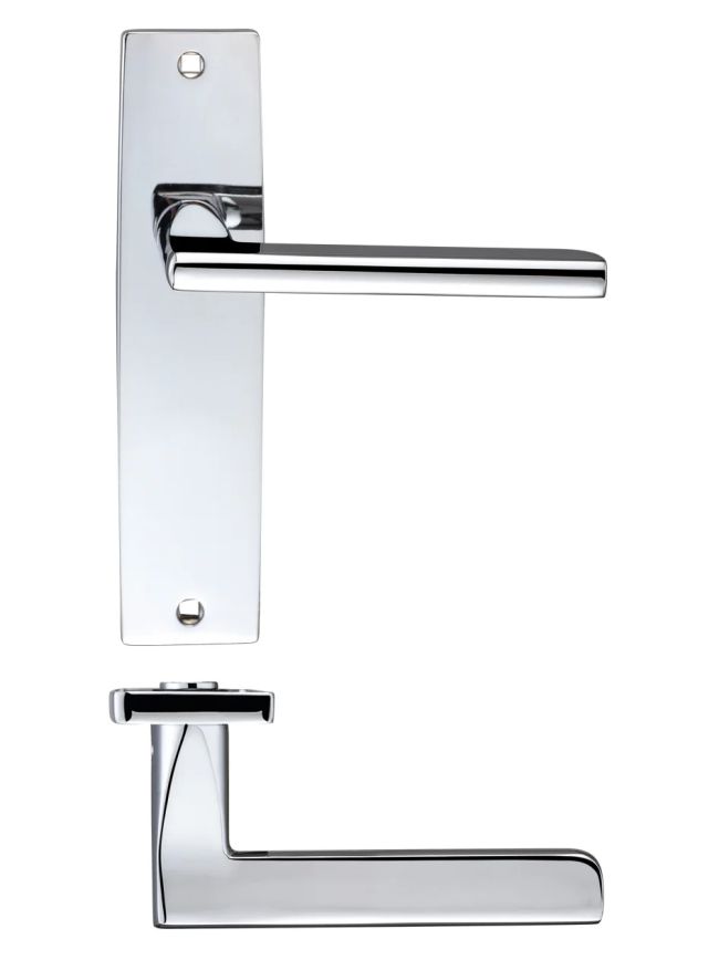 Zoo Hardware Venice lever on latch backplate - Polished Chrome