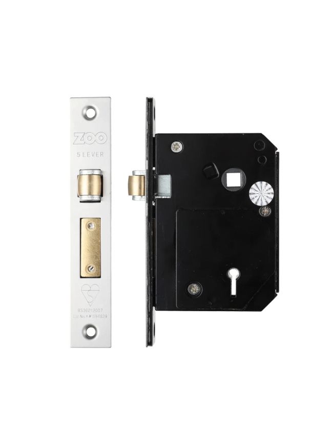 Zoo Hardware British Standard 5 Lever Roller Sashlock - 80mm - Chubb Retro Fit 3K74 - Satin Stainless