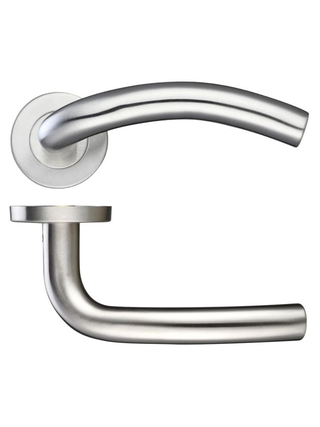 Zoo Hardware 19mm Arched Lever - Push On Rose - 52mm Rose - Grade 201 - Satin Stainless