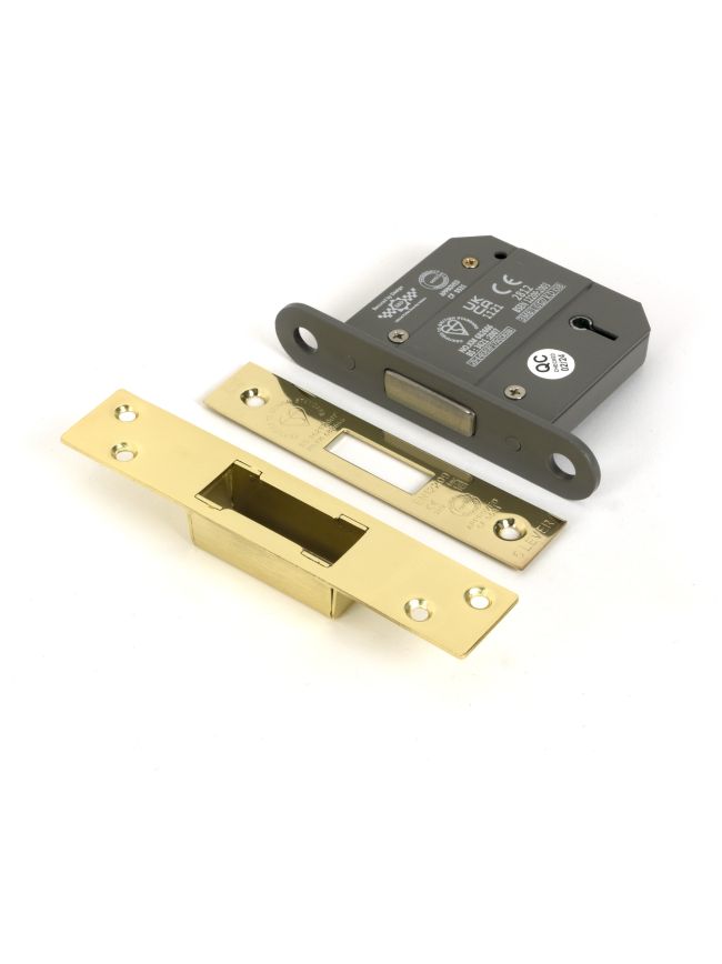 Polished Brass 3" 5 Lever BS Dead Lock