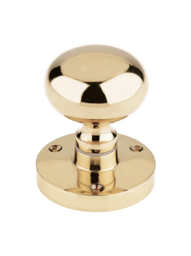 Zoo Hardware Zoo Mushroom Mortice Knob 61.5mm Rose dia. 52mm dia knob - Brass
