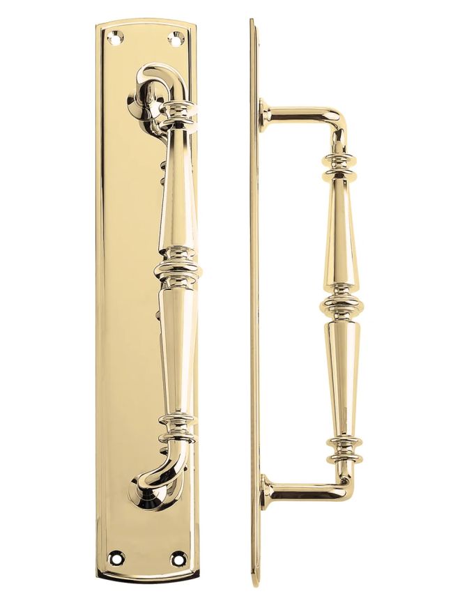 Zoo Hardware Pull Handle on Backplate - Polished Brass