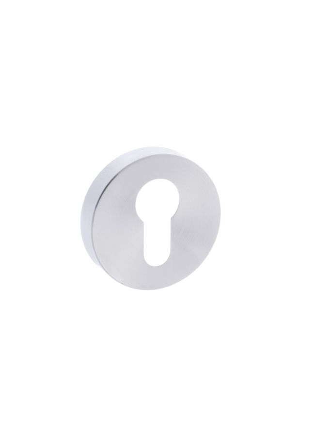 Forme Euro Escutcheons on Minimal Round Rose - Satin Chrome (Pair)