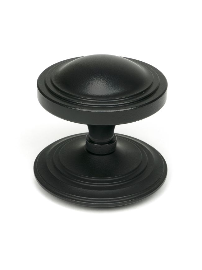 Matt Black Art Deco Centre Door Knob