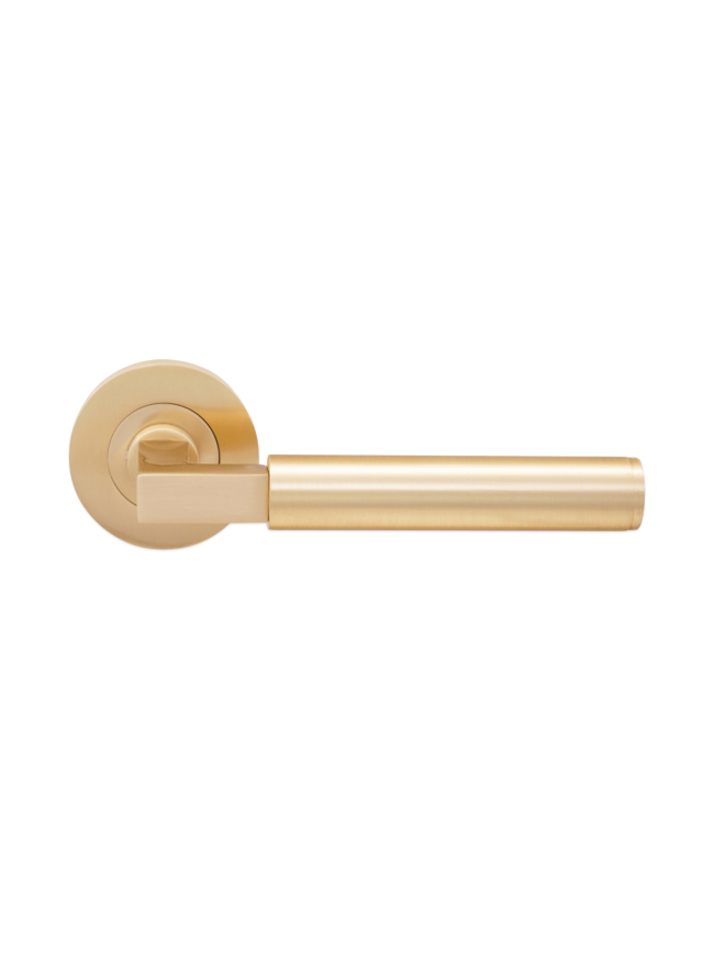 Opal Knurlmond Lever on Rose Satin Brass