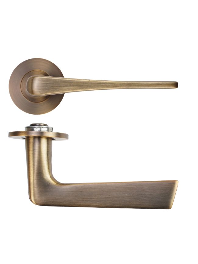 Zoo Hardware Como Lever on 4mm Round Slim Sprung Rose - Antique Brass