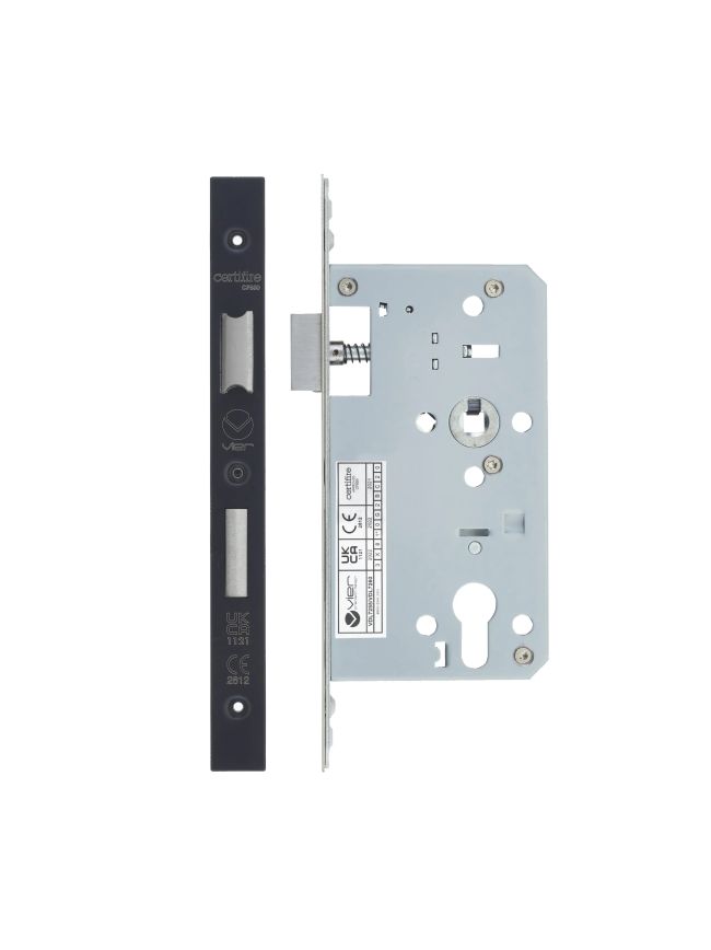 Zoo Hardware 2 Piece - DIN euro sashlock - 72mm c/c - backset 60mm - Black