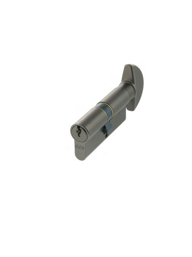 AGB Euro Profile 5 Pin Cylinder Key to Turn 35-35mm (70mm) Keyed Alike - Black Nickel