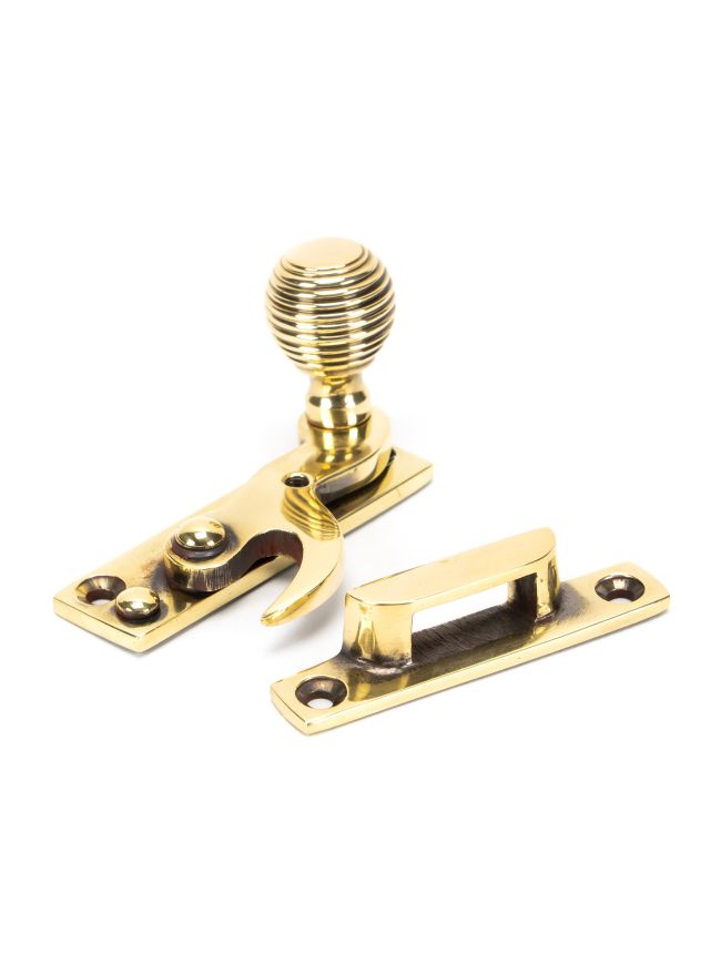 Aged Brass Beehive Sash Hook Fastener