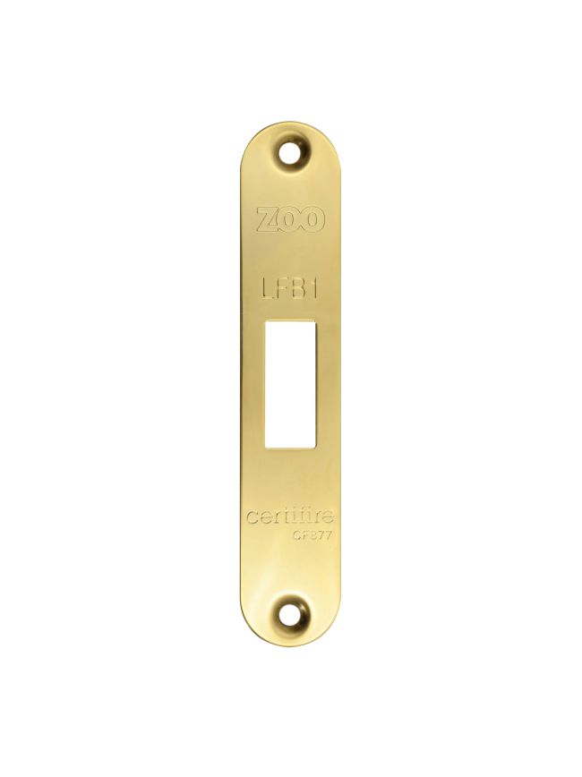 Zoo Hardware Radius Forend, Strike and Escutcheon Pack t/s ZFB01 Fire Brigade Lock - Polished Brass