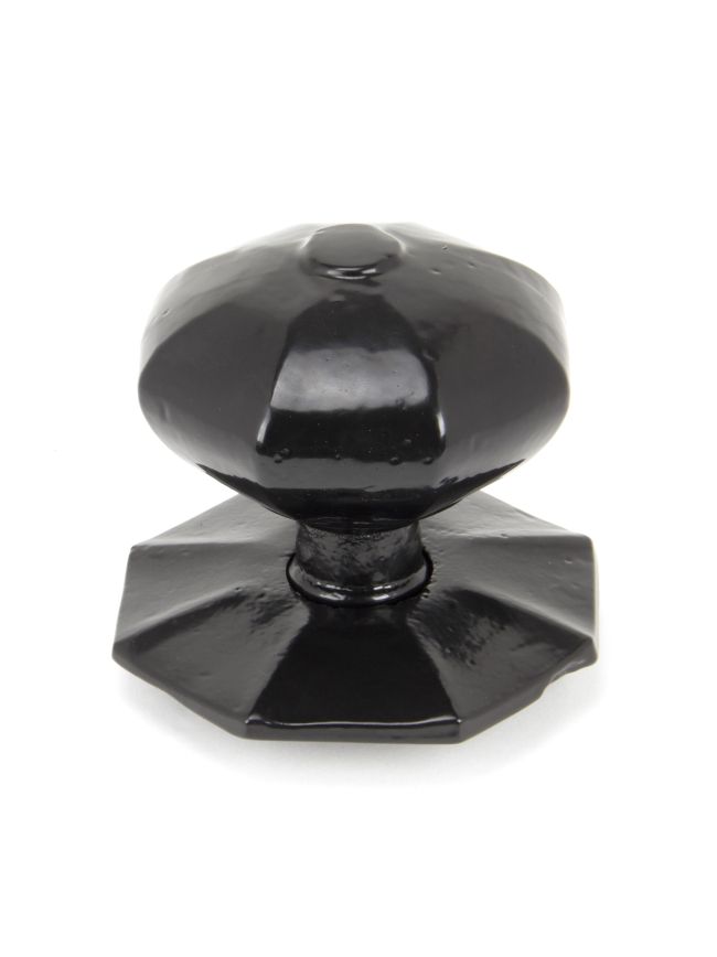 Black Octagonal Centre Door Knob - Internal