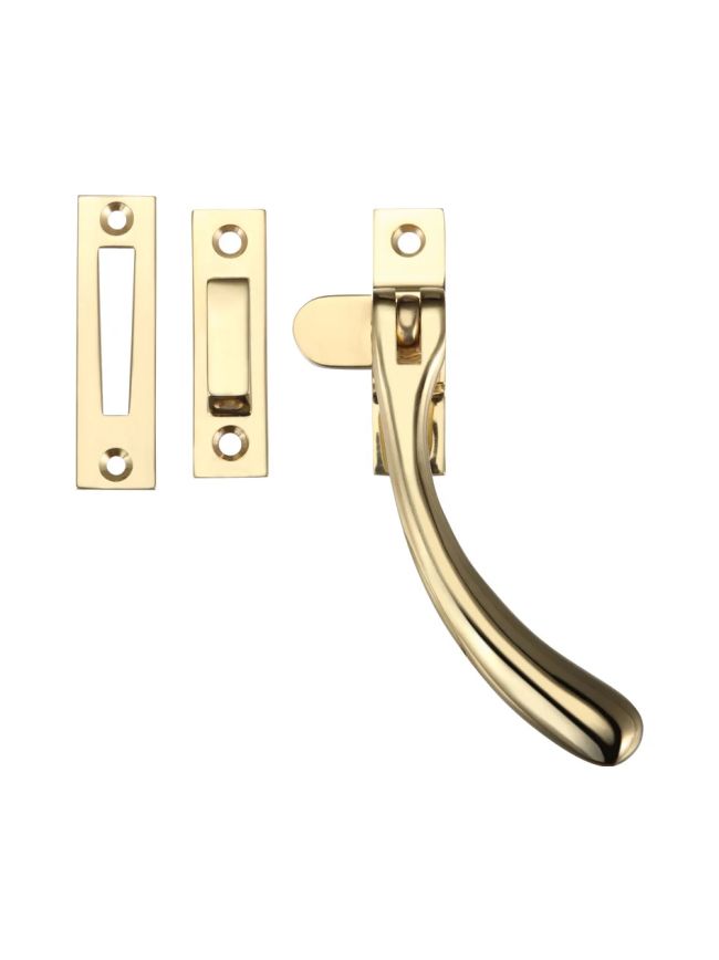 Zoo Hardware Bulb End Casement Fastener - Offset Version - Polished Brass