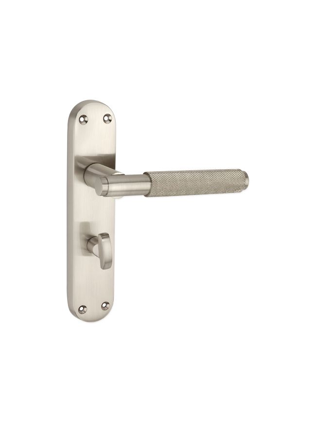 Connaught Knurled Lever on Backplate Bathroom Satin Nickel