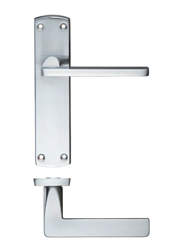 Zoo Hardware Leon lever on latch backplate - Satin Chrome
