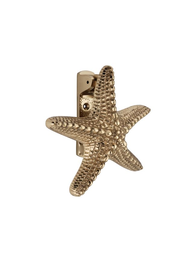 Starfish Door Knocker Polished Brass