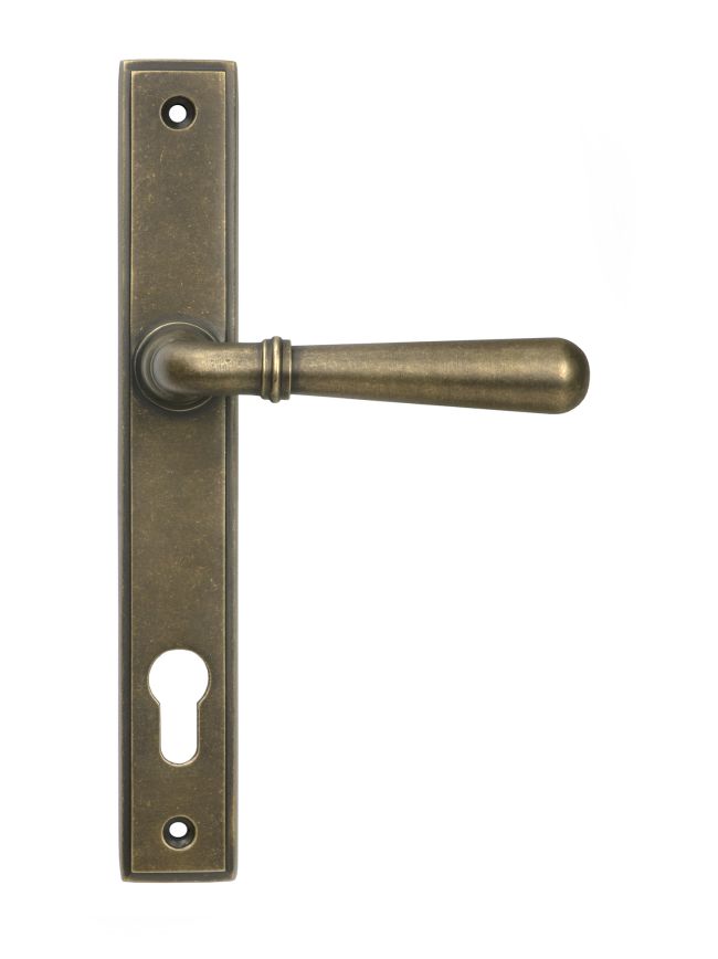 Burnished Brass Newbury Slimline Lever Espag. Lock Set