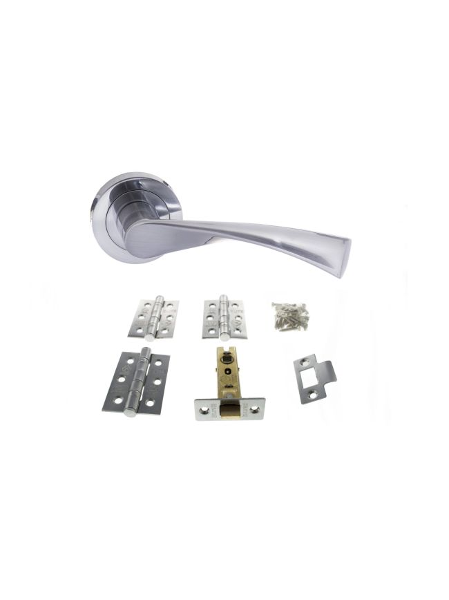 Atlantic Colorado Door Pack Bundle (3" Latch + 3"x2" Hingesx3) - Satin Chrome