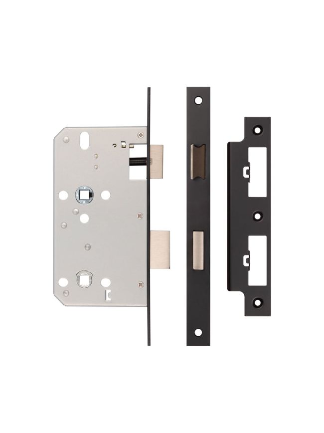 Jedo 78mm Din Bathroom Locks 60mm Backset Black - By Frelan Hardware - JL-DB60MB