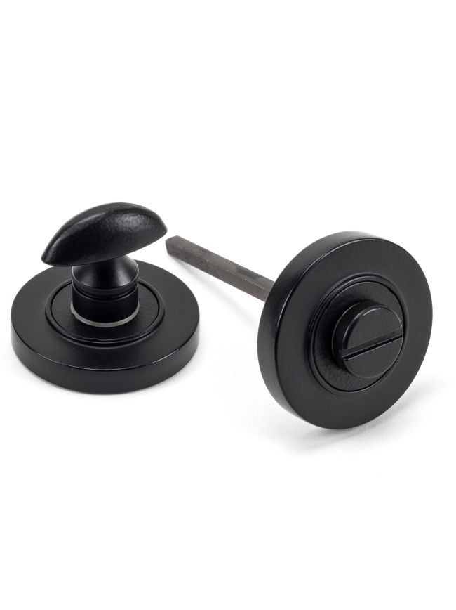 Matt Black Round Thumbturn Set (Plain)