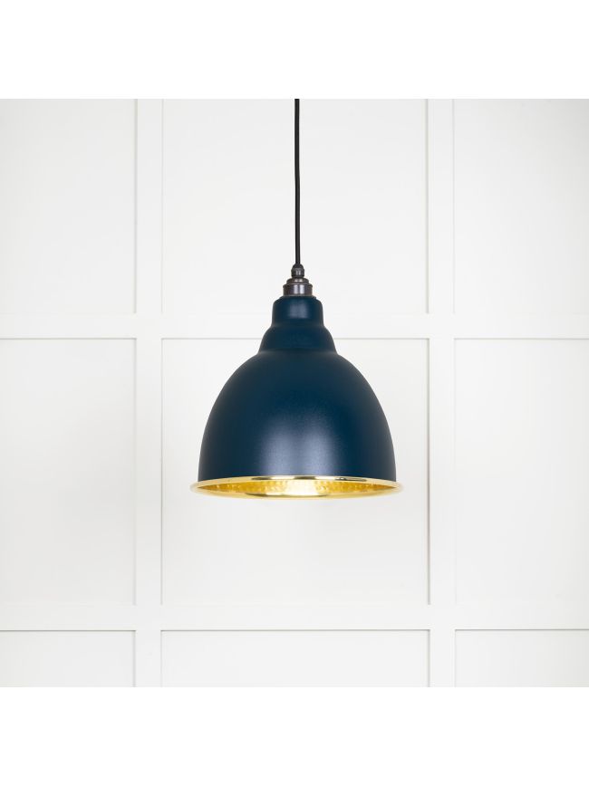 Hammered Brass Brindley Pendant in Dusk