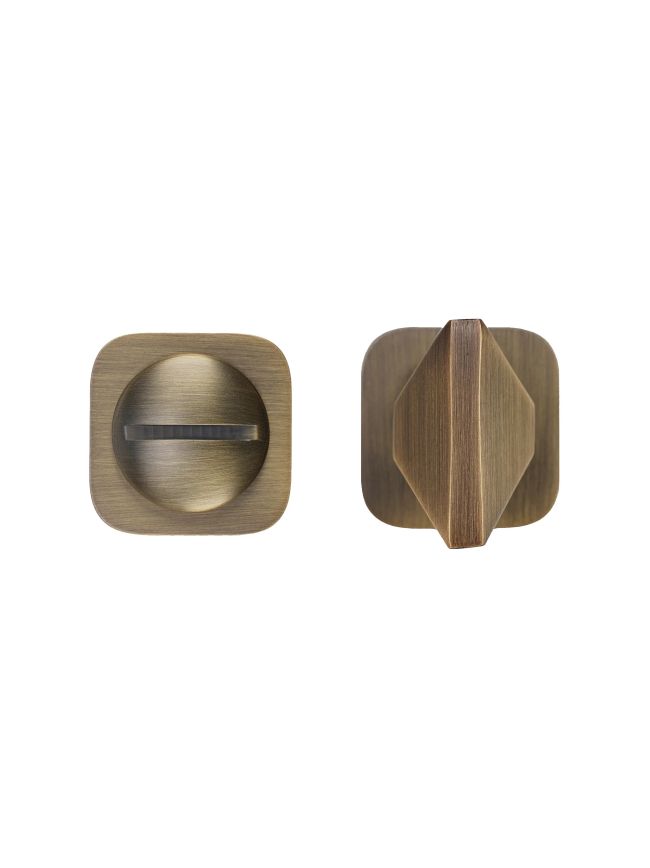 Zoo Hardware Turn and Release - Rosso Mini Squircle - Antique Brass