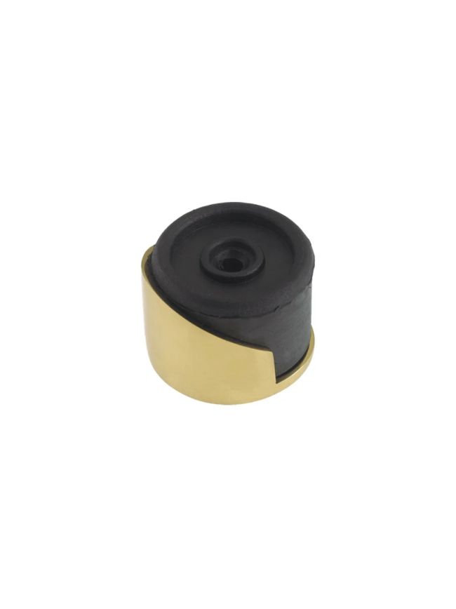 Zoo Hardware Round Floor Mounted Door Stop - Polished Brass