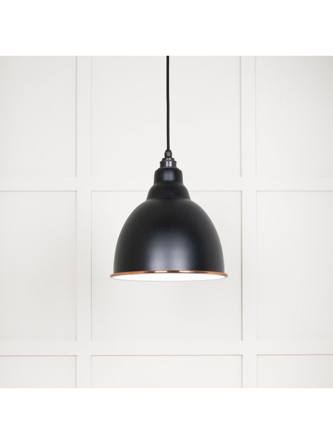 White Gloss Brindley Pendant in Elan Black