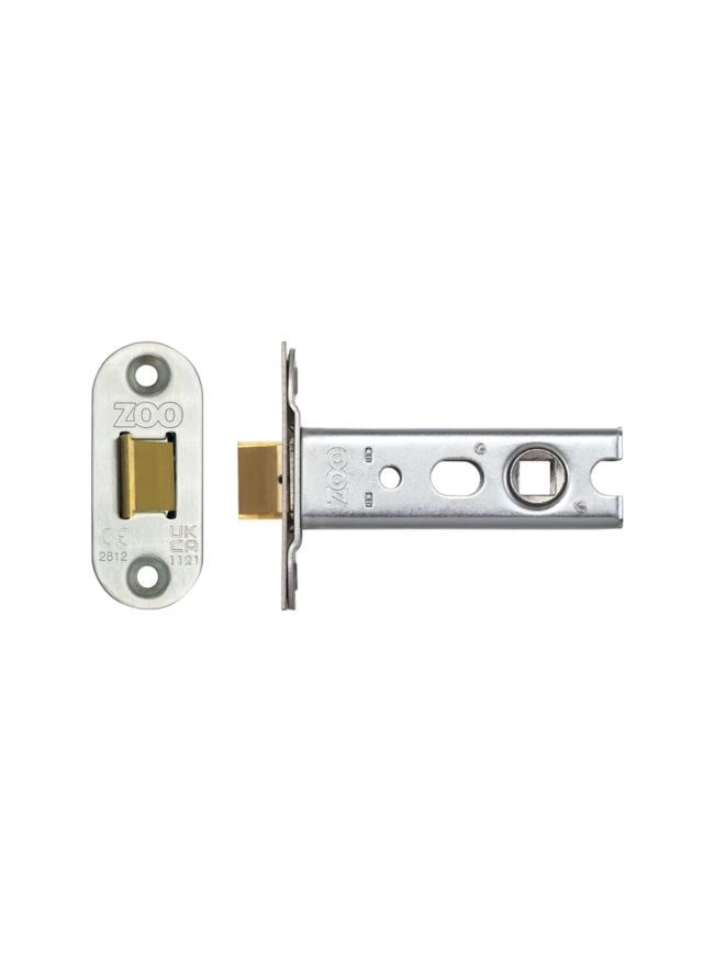 Zoo Hardware Tubular Latch (Knobs) - Architectural 45* Travel - Radius 76mm C/W SSS forend - Satin Stainless