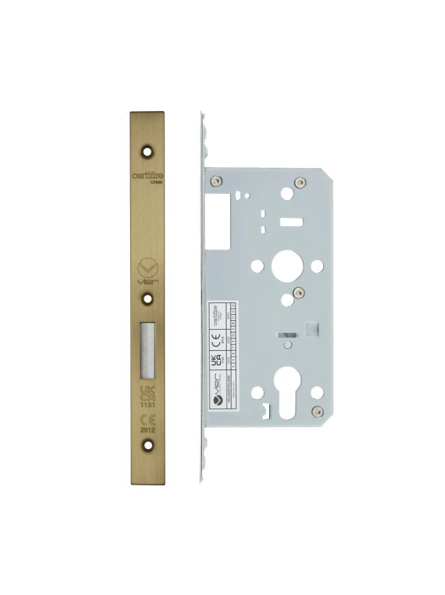 Zoo Hardware 2 Piece - DIN euro deadlock - backset 55mm - Antique Brass