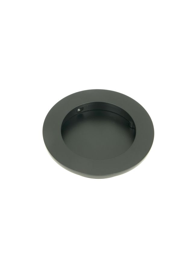 Matt Black 75mm Plain Round Pull