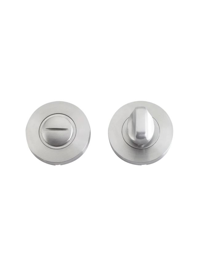 Zoo Hardware Thumb Turn and Release complete with escutcheons & 5mm Spindle - Grade 201 - Stainless Steel