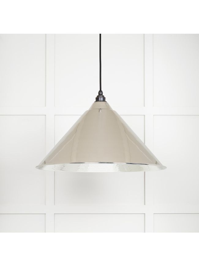 Hammered Nickel Hockley Pendant