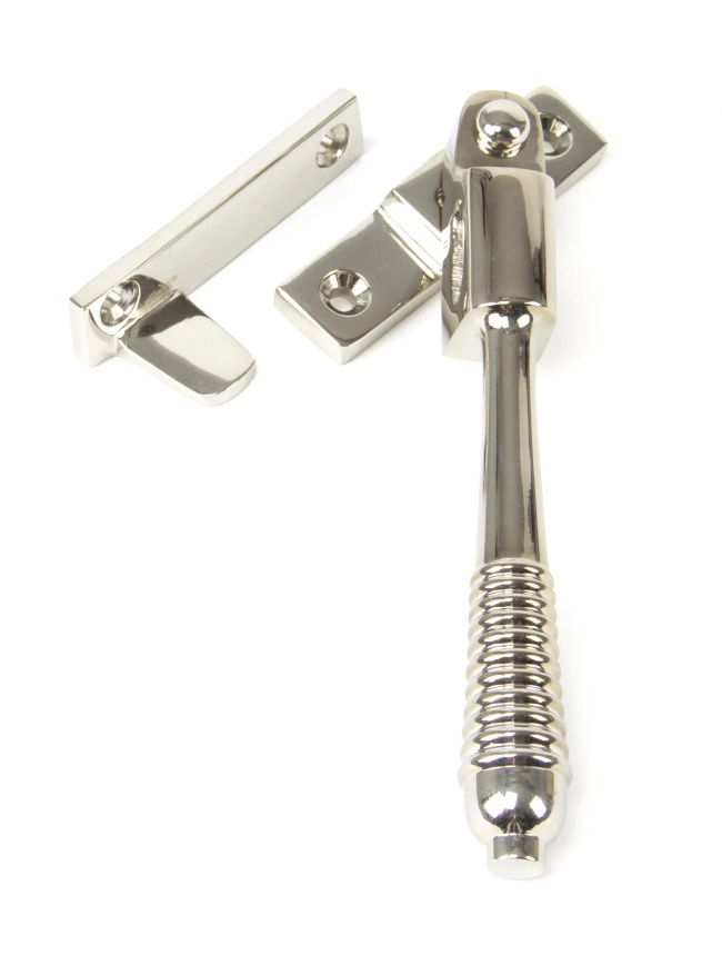 Polished Nickel Night-Vent Locking Reeded Fastener